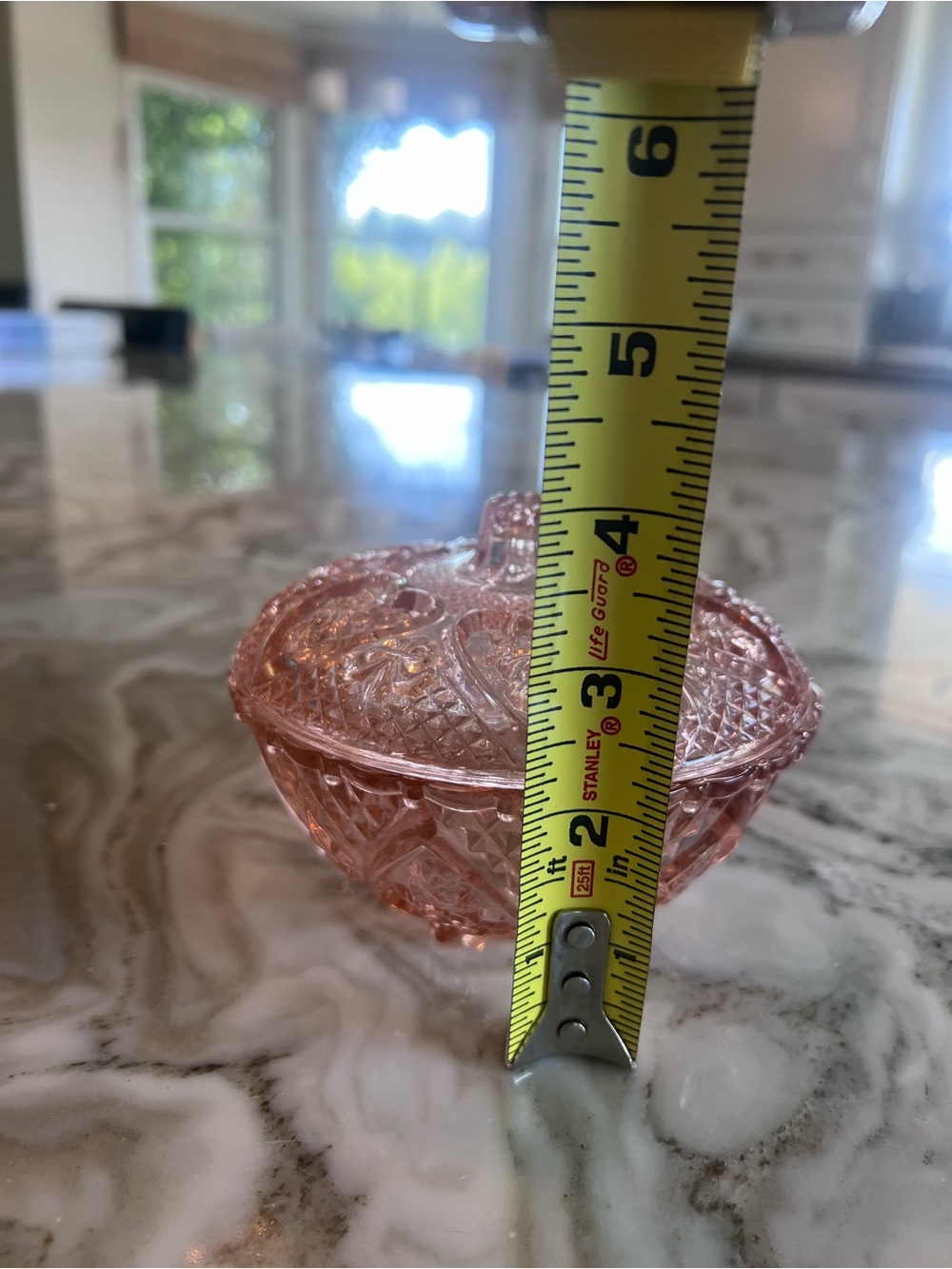Vintage Pink Pressed Glass Covered Dish - Picture 5 of 6